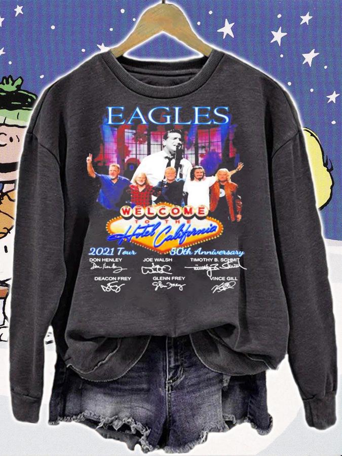 Eagles welcome to the Hotel California 2021 tour 50th anniversary signatures shirt sweatshirt