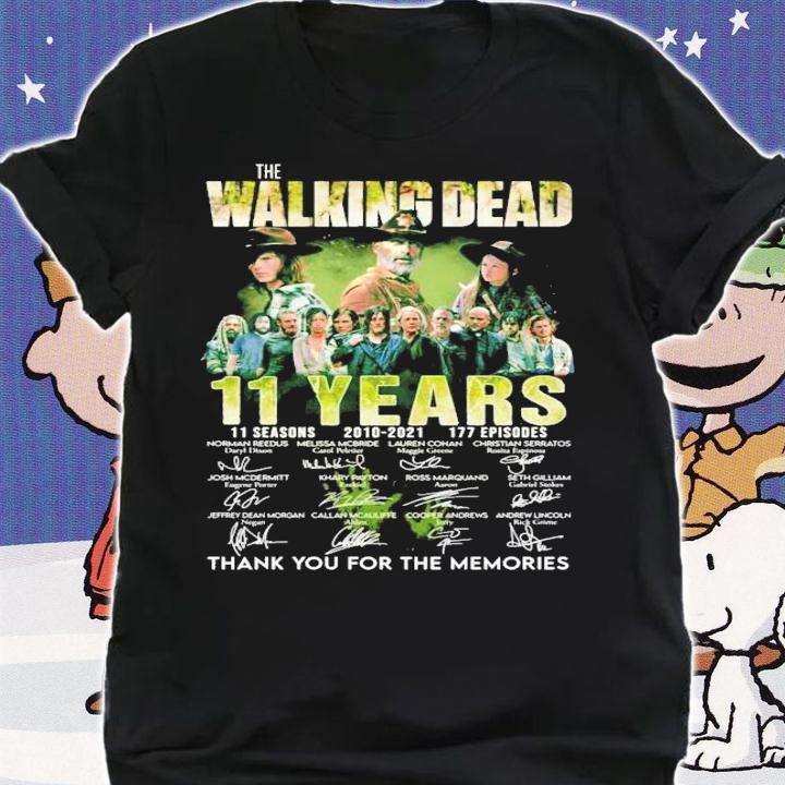 The Walking Dead 11 years 11 seasons 2010-2021 signatures t-shirt