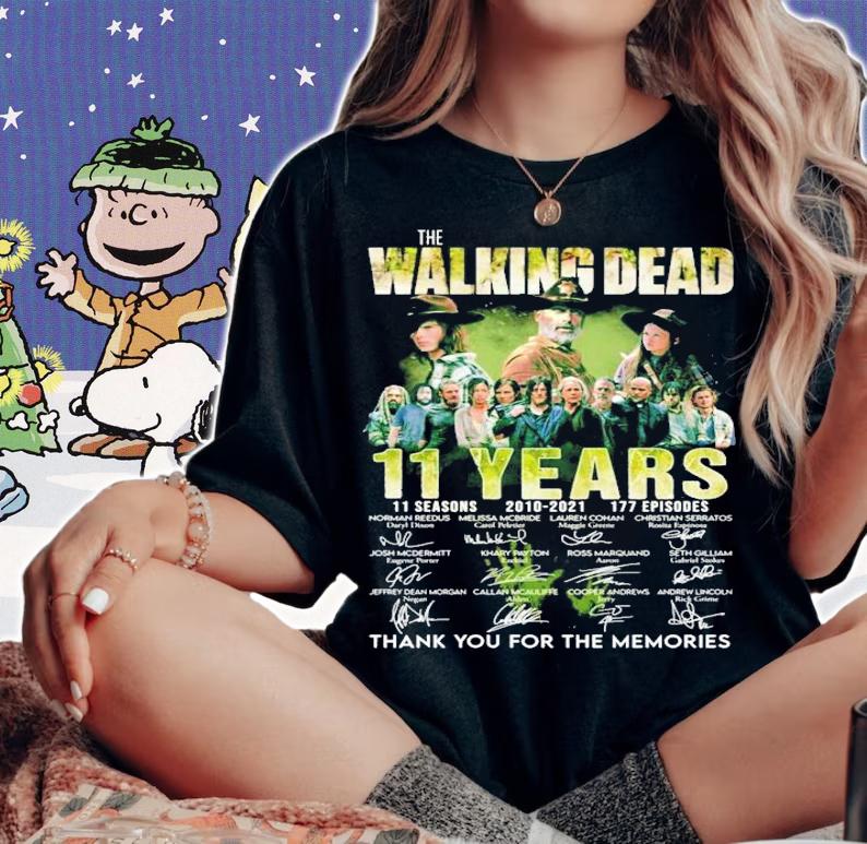 The Walking Dead 11 years 11 seasons 2010-2021 signatures t-shirt
