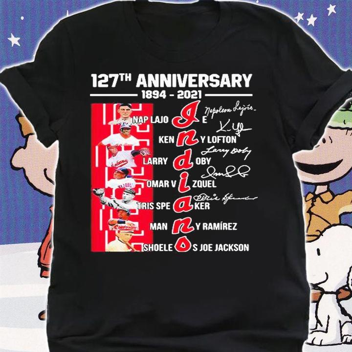 127th Anniversary 1894-2021 Indians signature T-shirt shirt