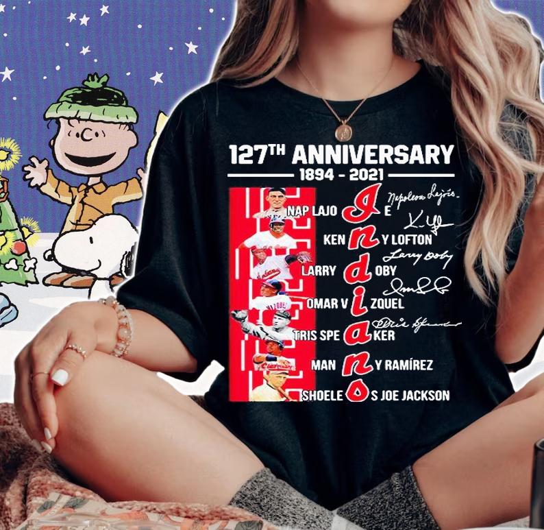 127th Anniversary 1894-2021 Indians signature T-shirt woman shirt