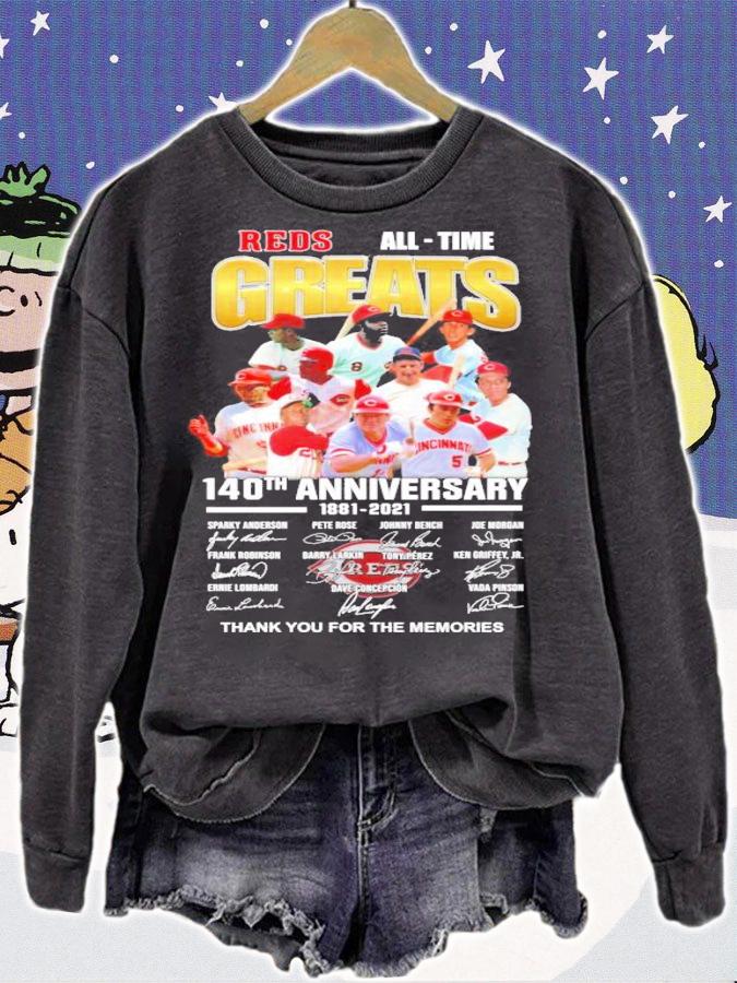 140th anniversary 1881-2021 Cincinnati Reds all time Greats signatures shirt sweatshirt