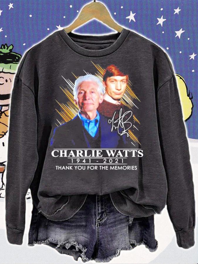 1941-2021 Charlie Watts signature thank you for the memories shirt sweatshirt