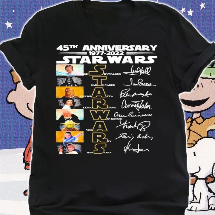 45th anniversary 1977-2022 Star Wars signatures shirt