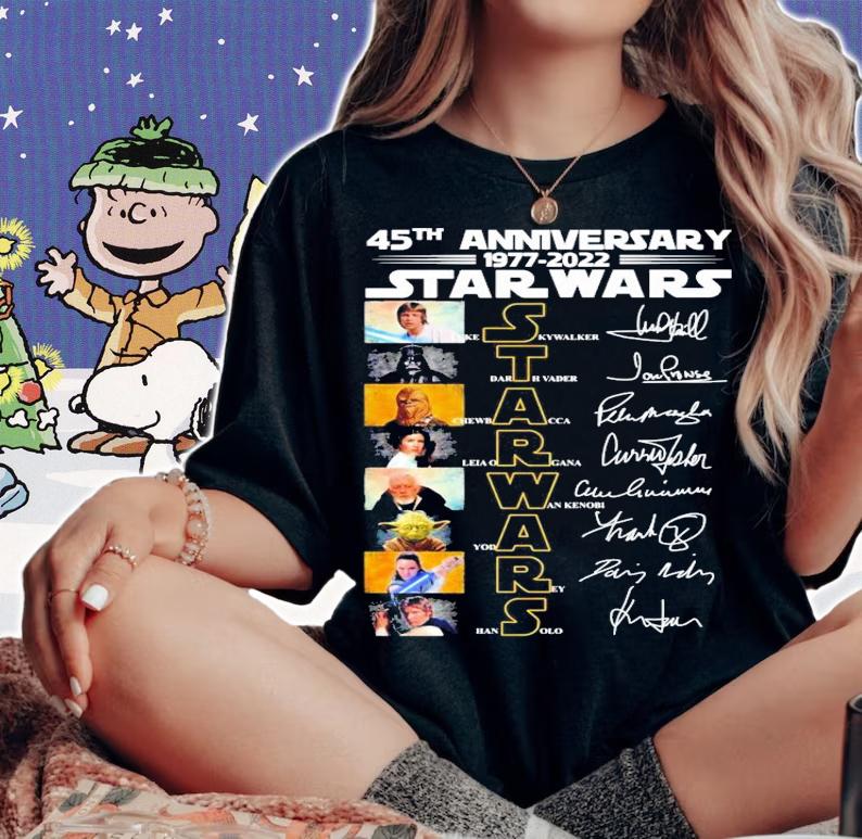 45th anniversary 1977-2022 Star Wars signatures shirt