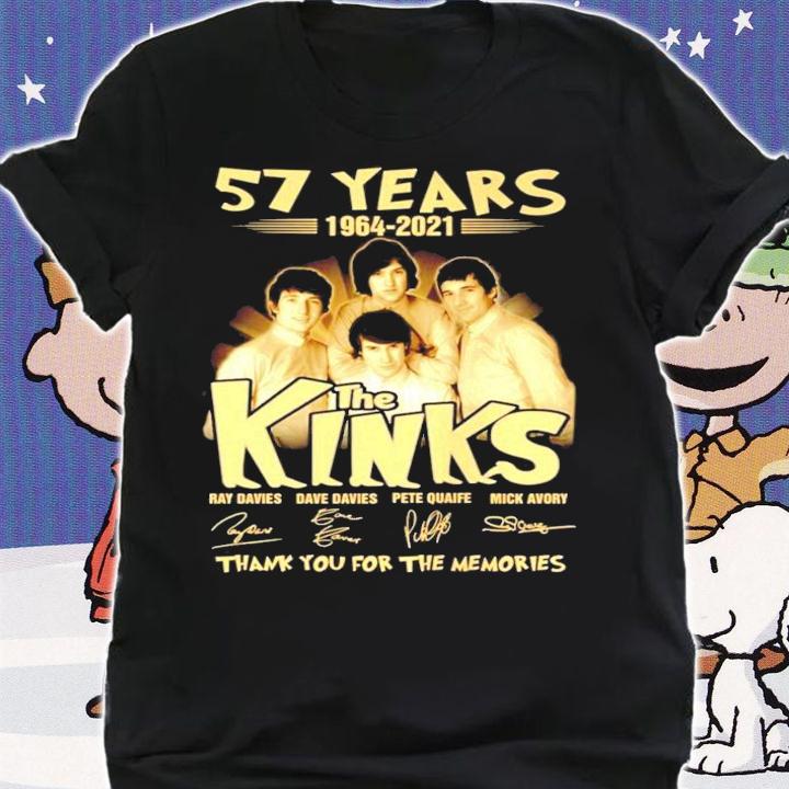 57 years 1964-2021 The Kinks signature thank you for the memories shirt shirt