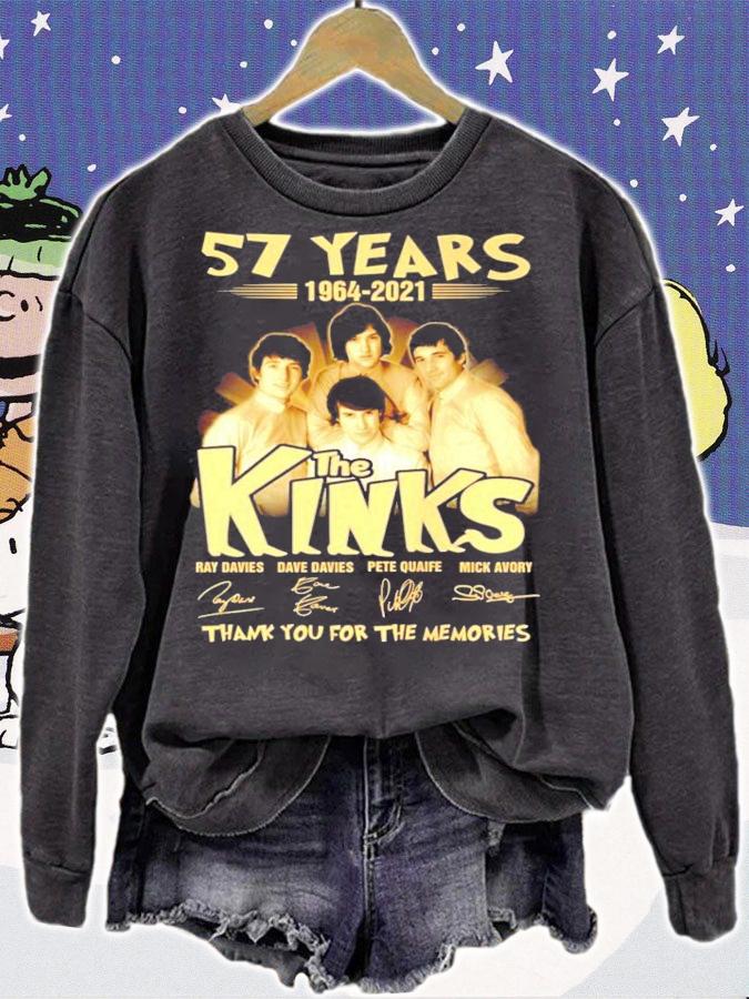 57 years 1964-2021 The Kinks signature thank you for the memories shirt sweatshirt