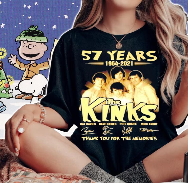57 years 1964-2021 The Kinks signature thank you for the memories shirt woman shirt