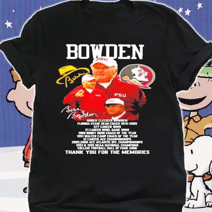 Bowden signature thank you for the memories shirt shirt