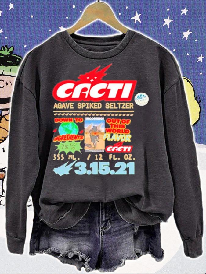 Cacti agave spiked seltzer down to ingredients out of this world flavor shirt