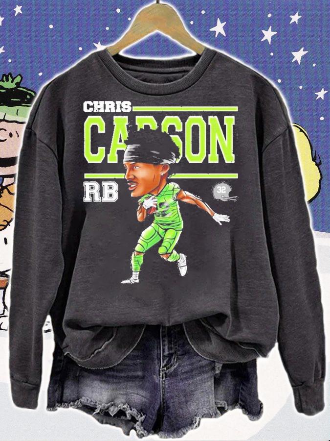 Chris Carson Cartoon Seattle Football Shirt sweatshirt