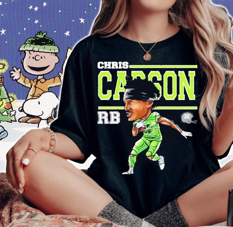 Chris Carson Cartoon Seattle Football Shirt woman shirt