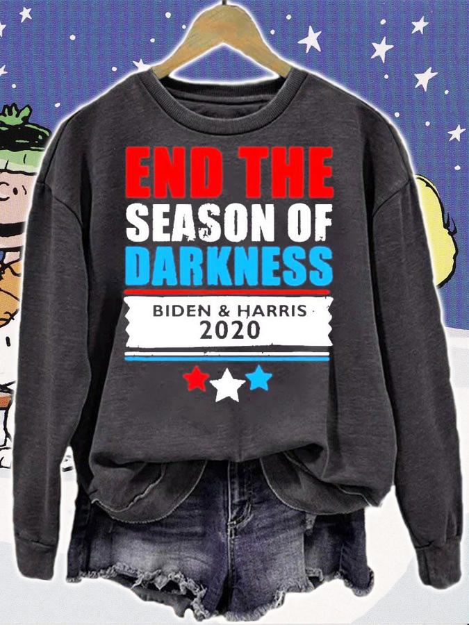 End the season of darkness Biden and Harris 2020 shirt sweatshirt