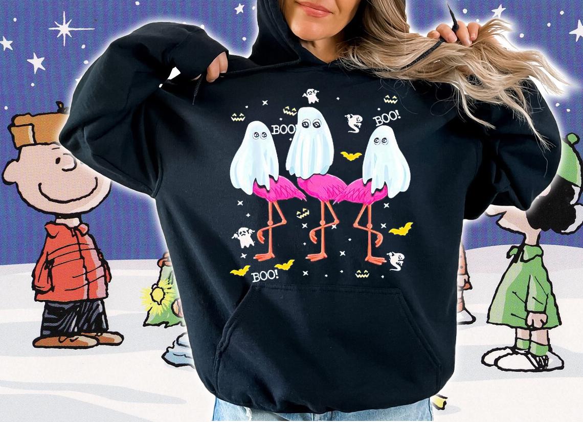 Funny Flamingo Boo Halloween Party T-shirt hoodie