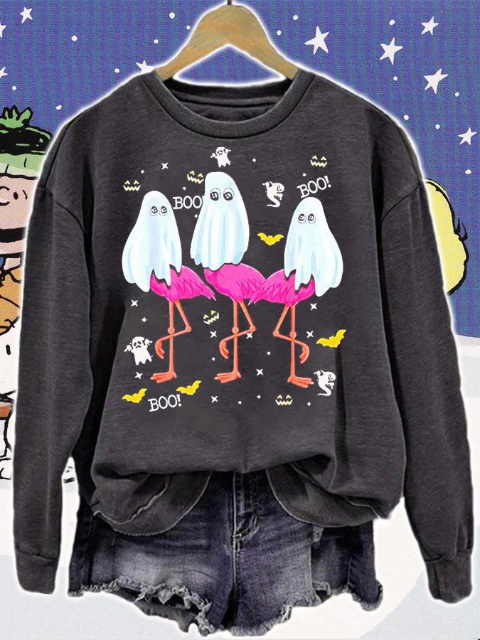 Funny Flamingo Boo Halloween Party T-shirt sweatshirt