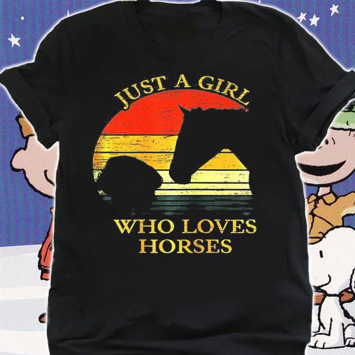 Just A Girl Who Loves Horses Riding For Kids T-Shirt shirt