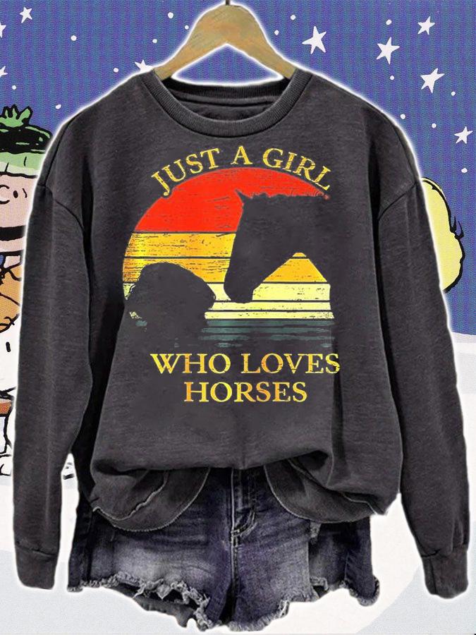 Just A Girl Who Loves Horses Riding For Kids T-Shirt sweatshirt