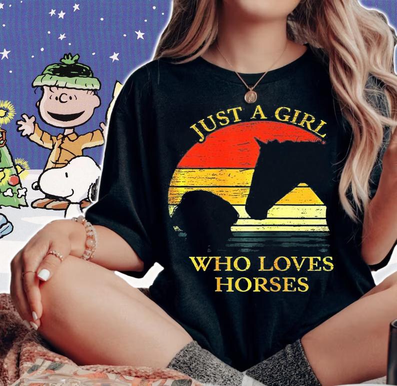 Just A Girl Who Loves Horses Riding For Kids T-Shirt woman shirt