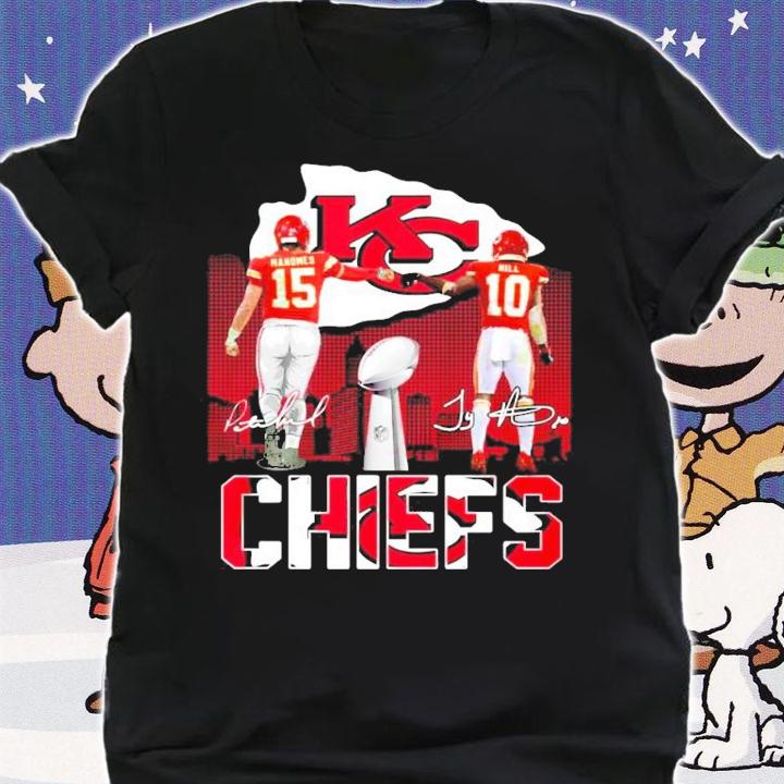 Kansas City Chiefs Patrick Mahomes and Tyreek Hill signatures shirt shirt
