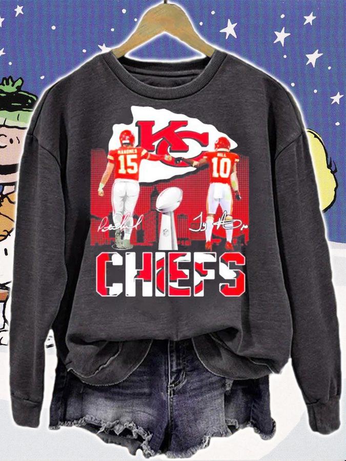 Kansas City Chiefs Patrick Mahomes and Tyreek Hill signatures shirt sweatshirt