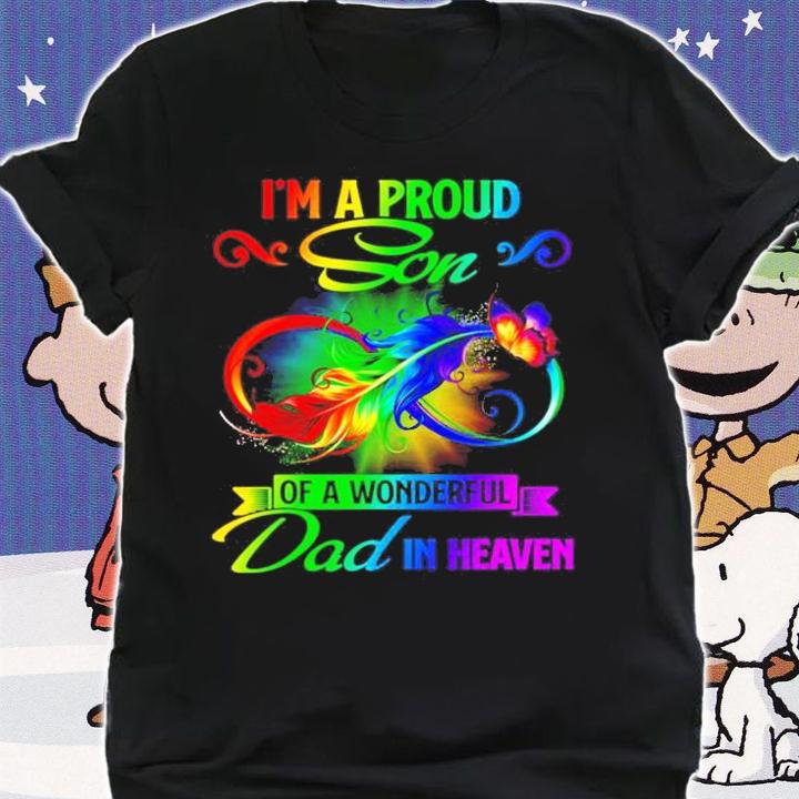 Men's Im a proud Son of a wonderful dad in heaven t-shirt shirt