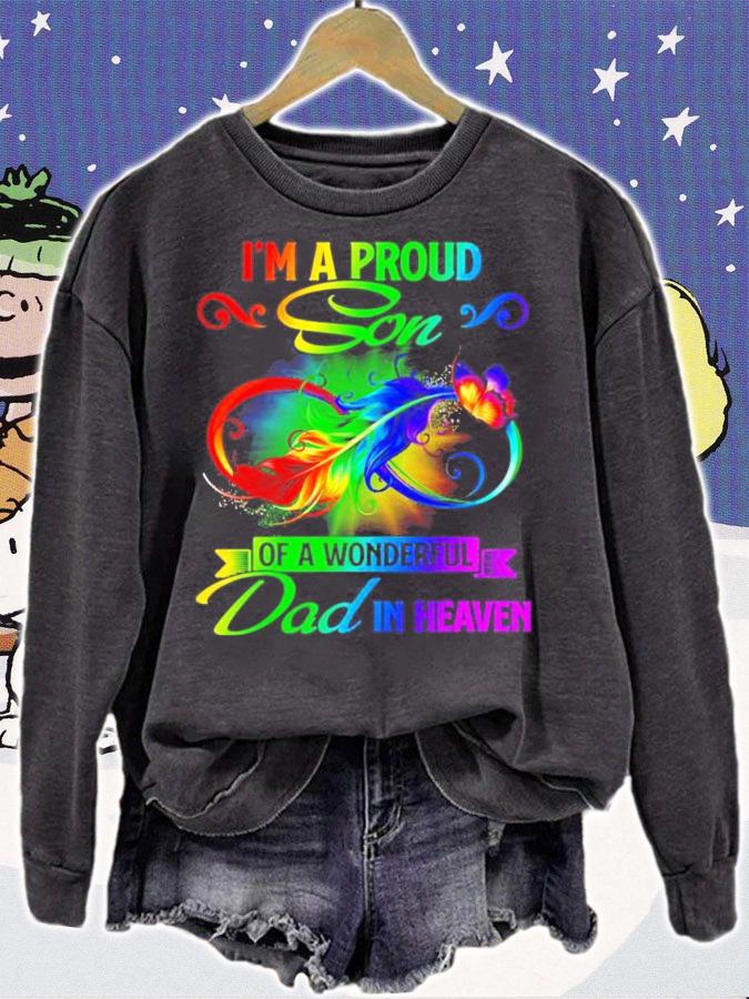 Men's Im a proud Son of a wonderful dad in heaven t-shirt sweatshirt