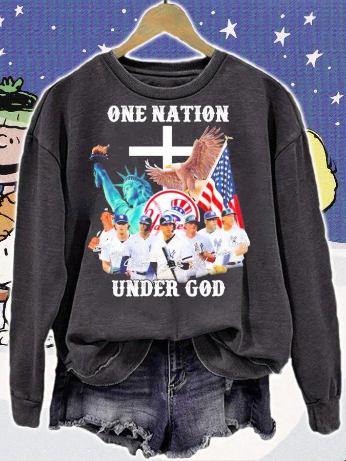 New York Yankees one nation under god t-shirt sweatshirt