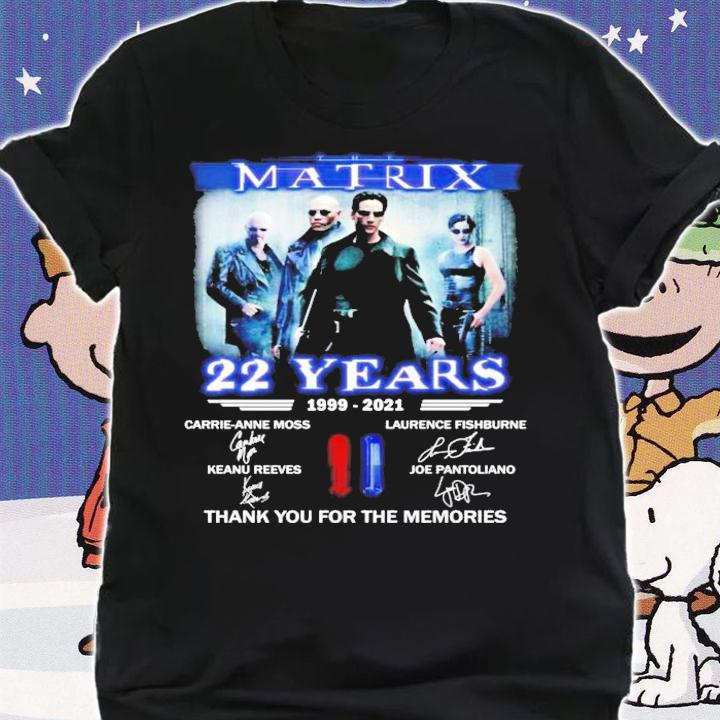 The Matrix 22 years 1999-2021 signatures shirt shirt