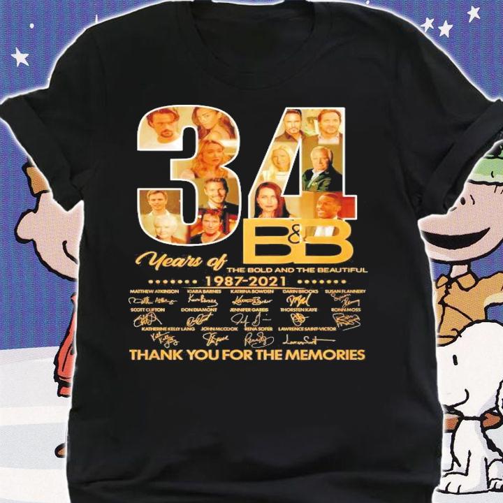 34 years of The Bold and The Beautiful 1987 2021 thank you for the memories shirt shirt