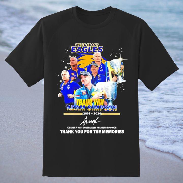 Thank You Adam Simpson 2014-2024 Signature T-Shirt for West Coast Eagles Fans
