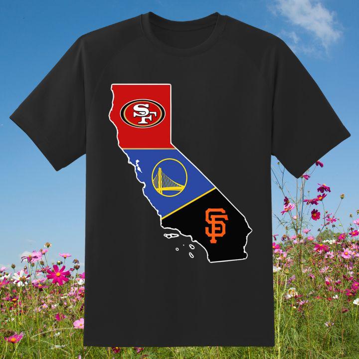 Official California State San Francisco 49Ers Golden State Warriors Giants Logo Shirt