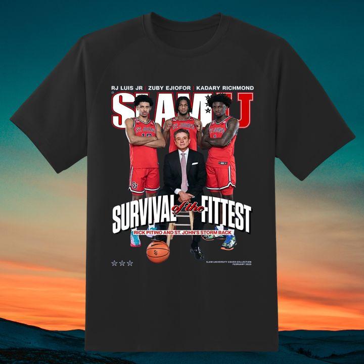 Slamu Rick Pitino And St Johns Red Storm Back Survival Of The Fittest Shirt