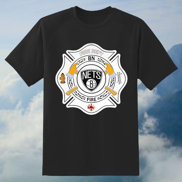 Fire Dept Brooklyn Nets Logo Basketball Firefighter T-Shirt
