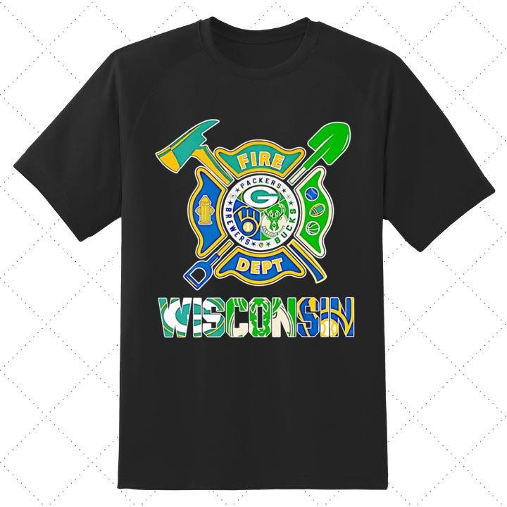 Fire Dept Wisconsin Sports Firefighter T-Shirt