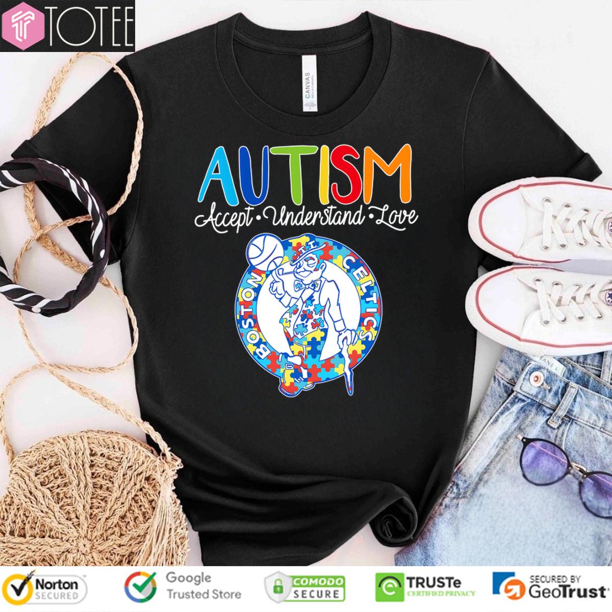 Autism Awareness Accept Understand Love Boston Celtics T-Shirt