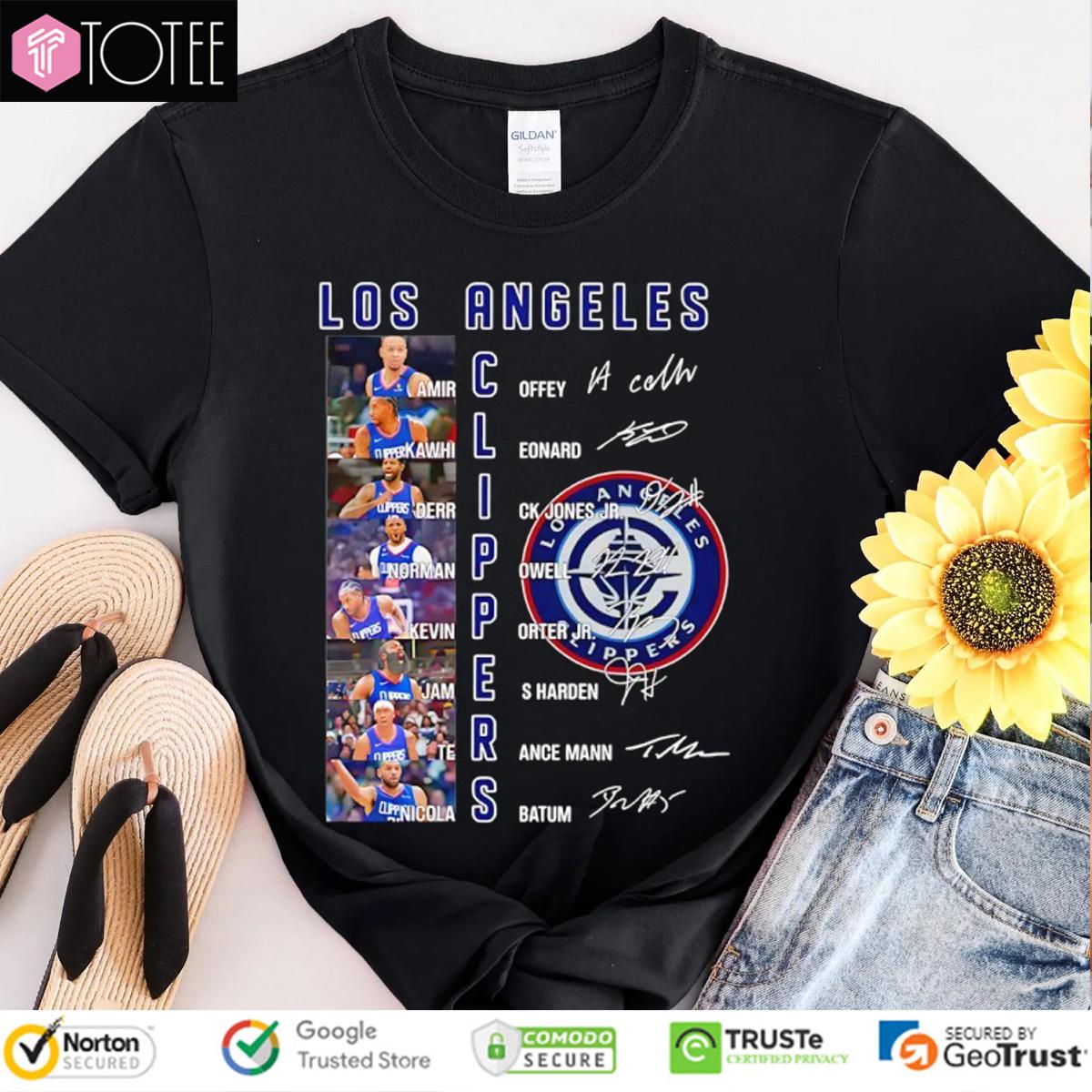 Los Angeles Clippers Basketball Team Players Signatures T-Shirt