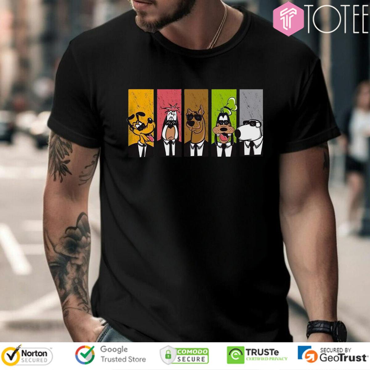 Cartoon Dogs Pluto Scooby Doo Goofy Parody MIB T-Shirt