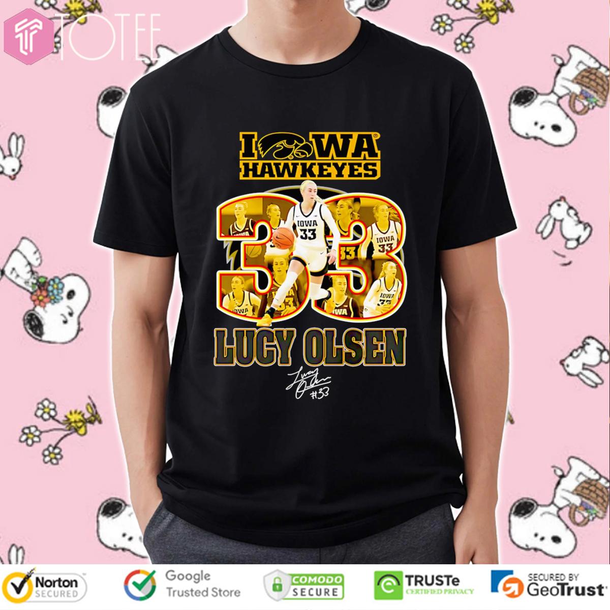Iowa Hawkeyes Lucy Olsen 33 Signature T-Shirt